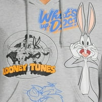 Looney Tunes bărbați & Big bărbați Fleece Hoodie Hanorac & Bug Bunny Graphic Tee, 2-Pack, Dimensiuni S-3XL