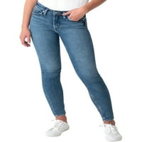 Silver Jeans Co. Femei Most Wanted Mijlocul naștere blugi Skinny, talie dimensiuni 24-36