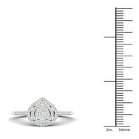 Imperial 1 4CT TDW diamant 10k aur alb pere Cluster Halo inel de logodna