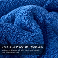 Pătură din lână Sherpa 3 piese,pătură moale reversibilă pentru pat cald de iarnă,King,79x91