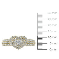 1-Carat T. W. Brilliance bijuterii Fine inima tăiat diamant inel de logodna din Aur Galben 10kt, Dimensiune 8