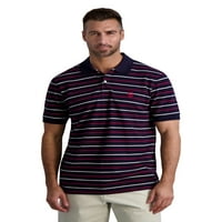 Chaps bărbați Clasic Se potrivesc maneca scurta bumbac zi cu zi dungi Pique Polo Shirt dimensiuni XS până la 4XB