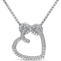 Pandantiv Miabella Diamond-Accent Sterling Silver Infinity Heart