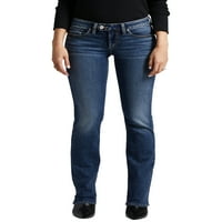 Silver Jeans Co. Femei marți Low Rise Slim Bootcut blugi, talie dimensiuni 24-36