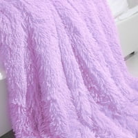 Chilipiruri unice reversibile Shaggy Fau pătură de blană pentru canapea Pale Purple Queen