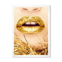 Designart 'Close-Up Al Buzelor Feminine Aurii I' Imprimare Modernă De Artă Încadrată
