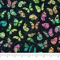Țesături Singer, bumbac, crafting Quilt, fluture Neon cu sclipici-curte Precut