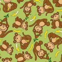 Croieli Creative Țesătură Din Lână Atât De Moale, Imprimeu Maimuță Banană, Galben