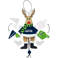 Topperscot de Boelter Brands NFL din lemn aplauze Reni Ornament, Seattle Seahawks