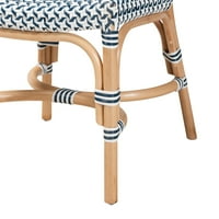 bali & pari Luciana modern francez albastru și alb țesut Natural rattan Bistro scaun