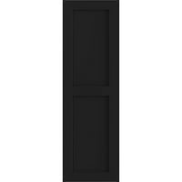 Ekena Millwork 18 W 38 h true Fit PVC două obloane egale cu panou plat, negru