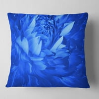 Designart petale de flori albastre strălucitoare - pernă de aruncare florală-18x18