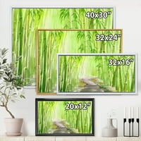 Designart 'Path in Green Bamboo Forest' imprimare tradițională de artă de perete din pânză încadrată