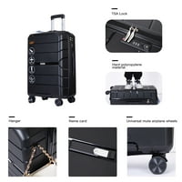 Set de bagaje-set de Valize Hardside Aukfa cu blocare TSA-Bagaje Hardside Multi-Size cu roți Spinner pentru călătorii de afaceri-negru