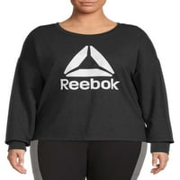 Reebok femei Plus Dimensiune toată ziua trunchiate echipajul gât Pulover