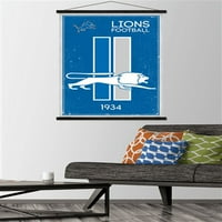 Detroit Lions-Poster de perete cu logo Retro cu cadru Magnetic, 22.375 34