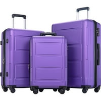Set de bagaje Aukfa Hardside set de valize pentru bagaje cu roți Spinner și blocare cu cifre-Violet
