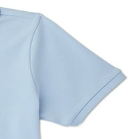 Wonder Nation Fete Școală Uniformă Interlock Maneca Scurta Tricou Polo, 2-Pack, Dimensiuni 4-18