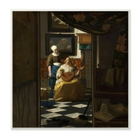 Stupell Industries scrisoare de dragoste femeie renascentistă Vermeer pictură clasică placă de perete de Johannes Vermeer