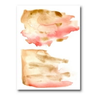 Designart 'Red Pink Gold și bej Abstract Clouds' modern Canvas Wall Art Print