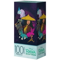Raya și ultimul Dragon 100-Piece Jigsaw Puzzle, pentru familii și copii vârstele și în sus