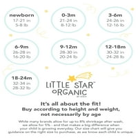 Little Star Organic Baby Boy, Fată, Pantaloni Unise Pk, Dimensiune Nou-Născut-Luni