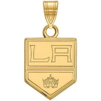 Argint placat cu aur NHL LogoArt Los Angeles Kings pandantiv mic