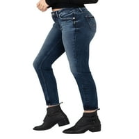 Silver Jeans Co. Blugi Skinny Elyse Mid Rise pentru femei, dimensiuni talie 24-34