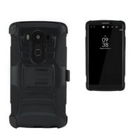 eDragon armura Kombo Shell Case policarbonat Case pentru LG V negru negru cu curea Clip Toc