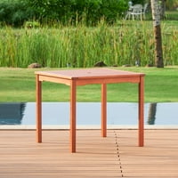 Malibu în aer liber 5 piese din lemn Patio Set de luat masa cu stivuire scaune