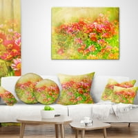 Designart grădină de primăvară colorată cu flori-pernă florală - 16x16