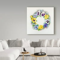 Marcă comercială Fine Art 'Pansy Wreath' Canvas Art de Joanne Porter