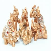 Set de aur culoare norocos elefanți Statui Feng Shui figurina Home Decor Housewarming ziua de nastere felicitare cadou