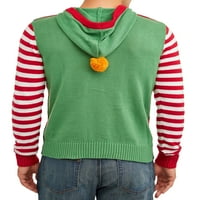 American Stitch bărbați 3d Elf cu glugă urât pulover de Crăciun