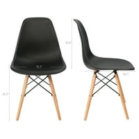 Lacoo scaune pre-asamblate stil Modern DSW scaun clasic Shell fără brațe bucătărie interioară sufragerie scaune laterale Set de
